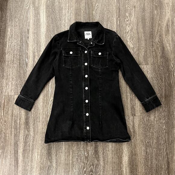 Black Denim Mini Dress - Picture 2 of 16